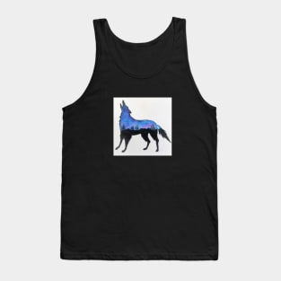 Wolf Howling In The Midnight Sky Tank Top